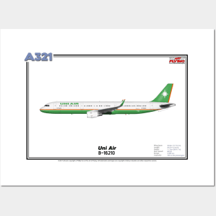 Airbus A321 - Uni Air (Art Print) Posters and Art